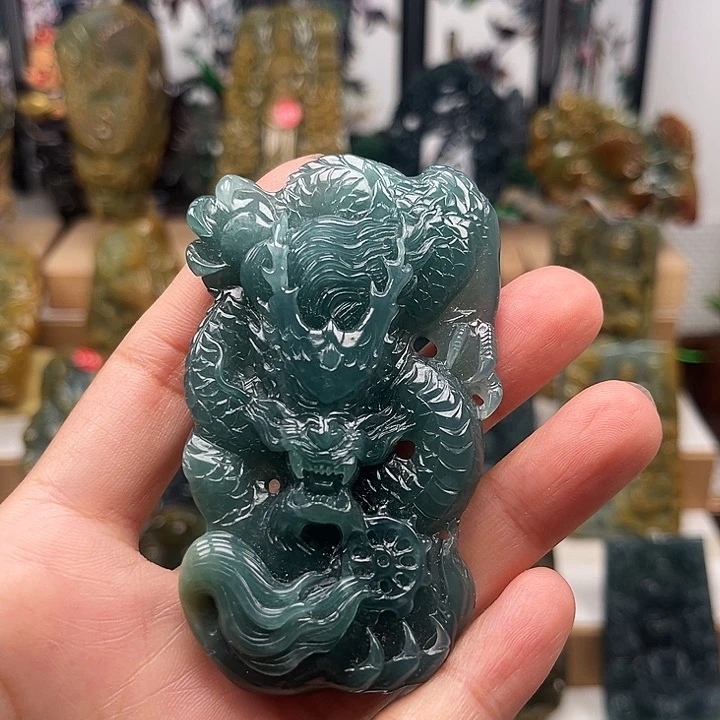 翡翠未镶嵌颈饰天然翡翠a货龙