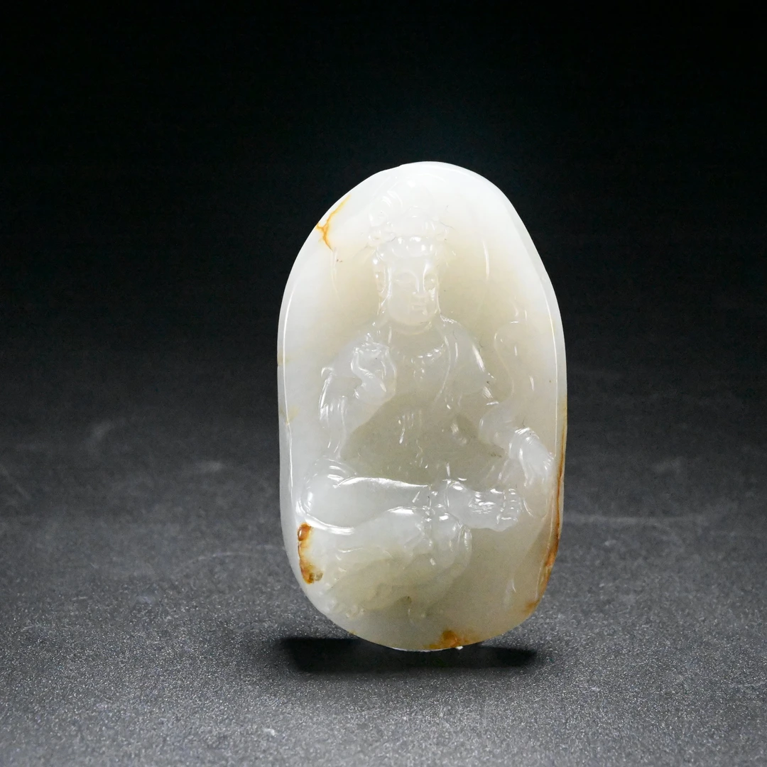 LOT8814 2509200177和田玉观音挂坠（籽）/保利