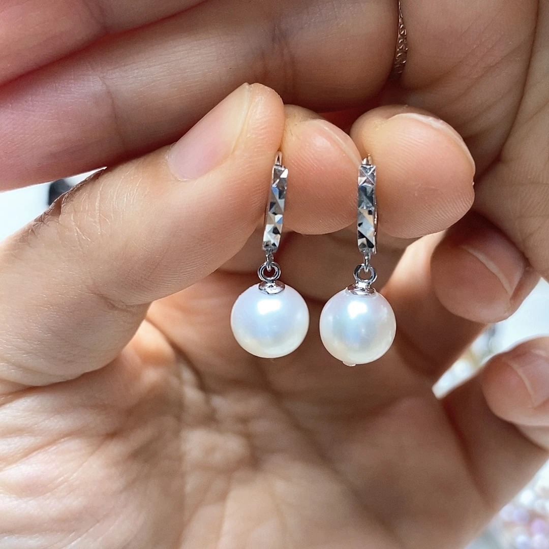淡水珍珠耳饰银S925镶嵌