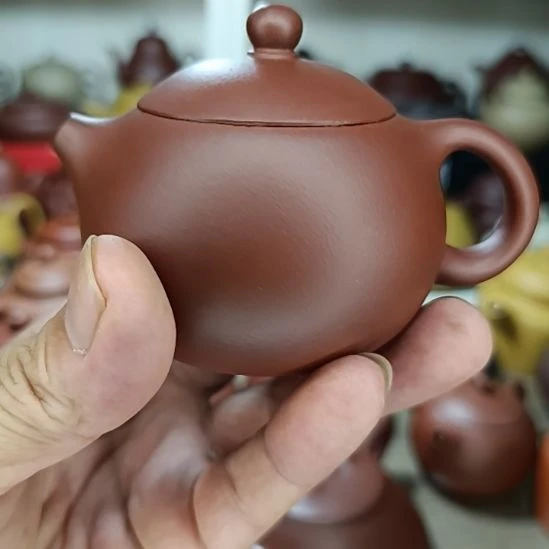 紫砂茶盘原矿红皮龙西施170cc内推半手工