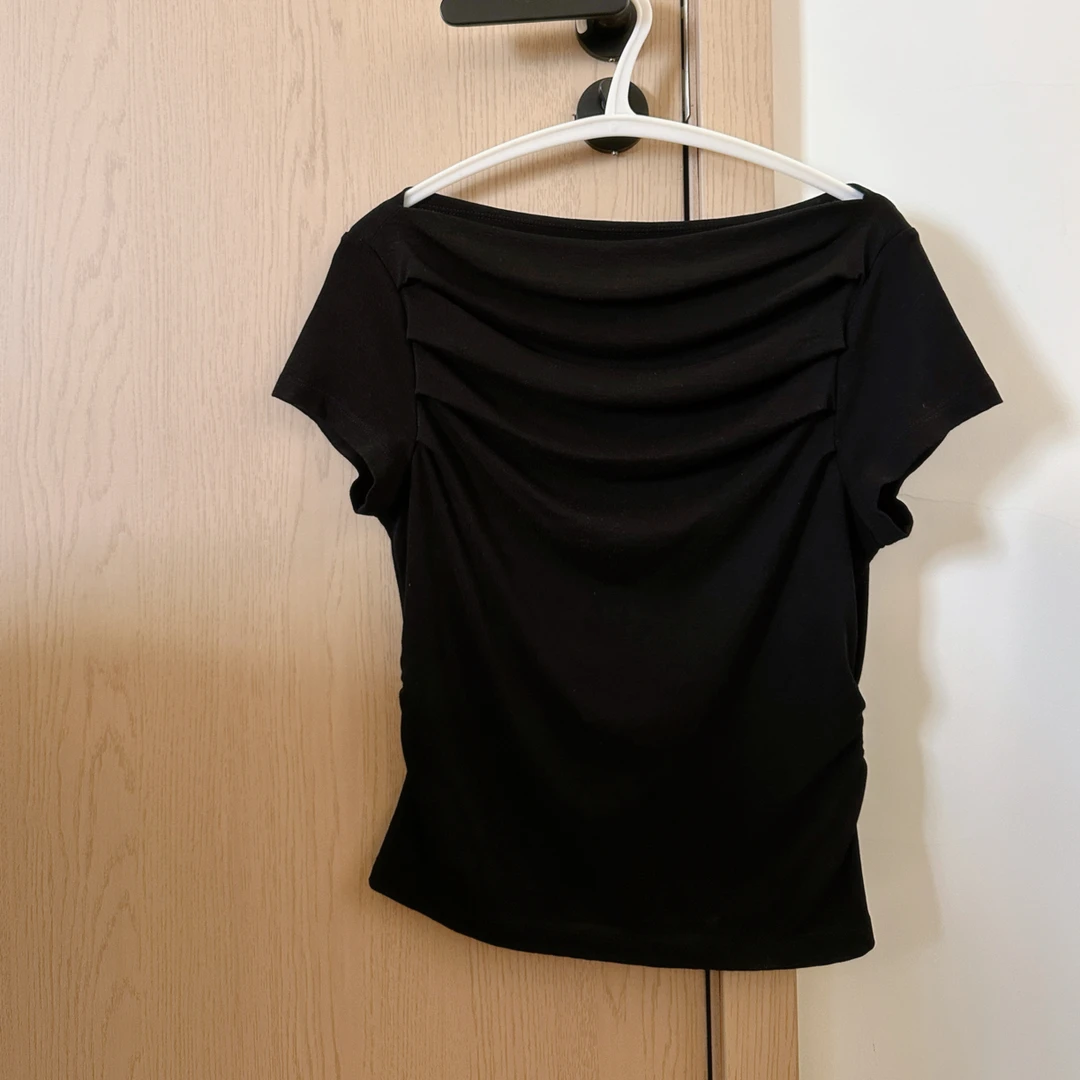 【王小姐】黑色高级感“黑法师”天丝羊毛短袖T恤女