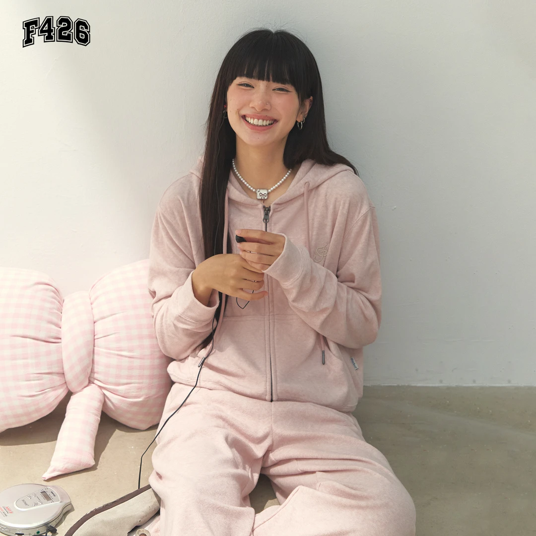 F426国潮秋休闲卫衣帽衫小logo刺绣毛巾绒布套装7271 7272 XH