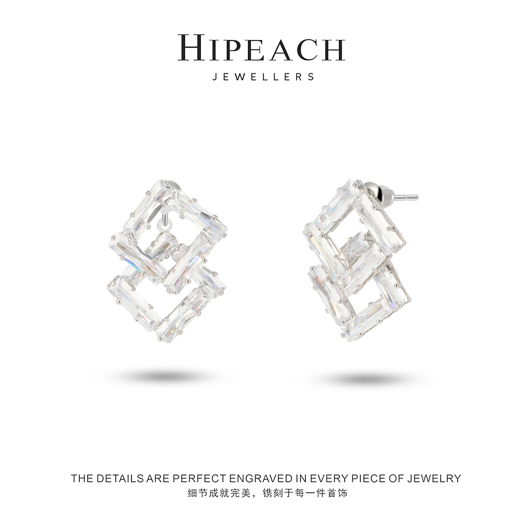 铜合金耳饰 镀K金 梦境轨迹气质耳环HTOL024