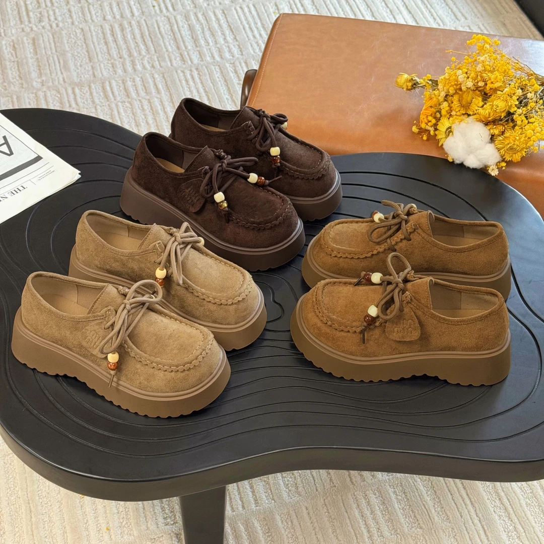 勃肯鞋女厚底增高2025年秋季新款复古休闲单鞋一脚蹬懒人乐福女鞋