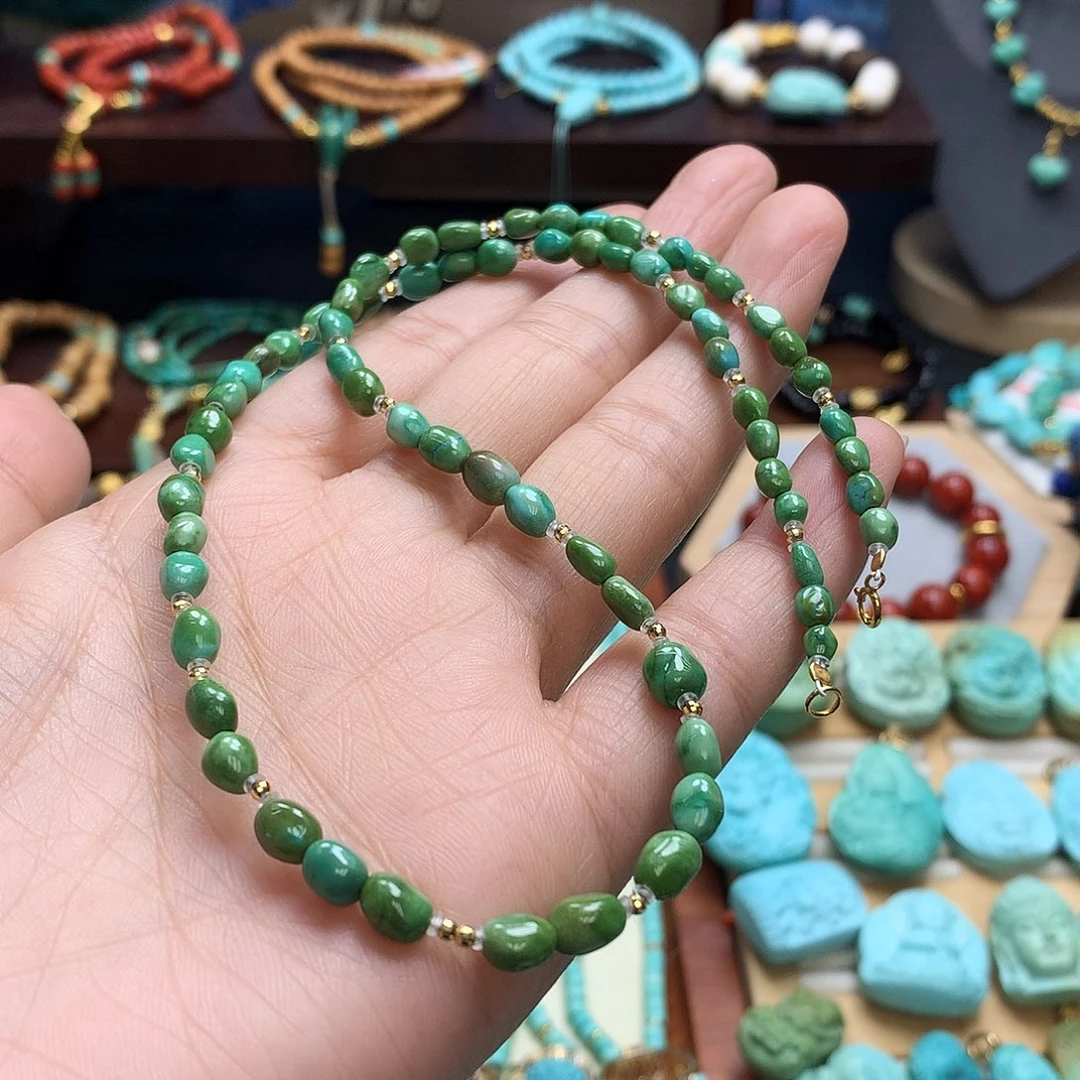 18K金镶嵌绿松石挂件