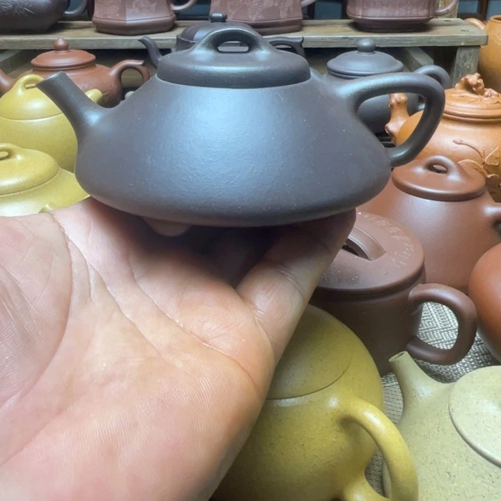紫泥茶壶宜兴紫砂壶半手工合瓢壶，150cc