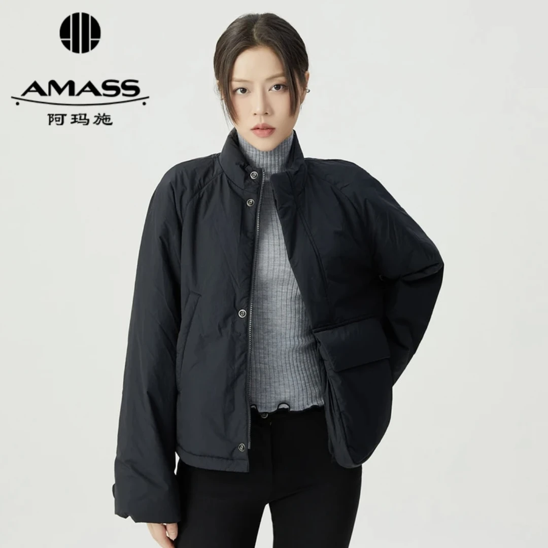 【阿玛施AMASS】阿玛施 口袋短款棉服 5400851时尚百搭