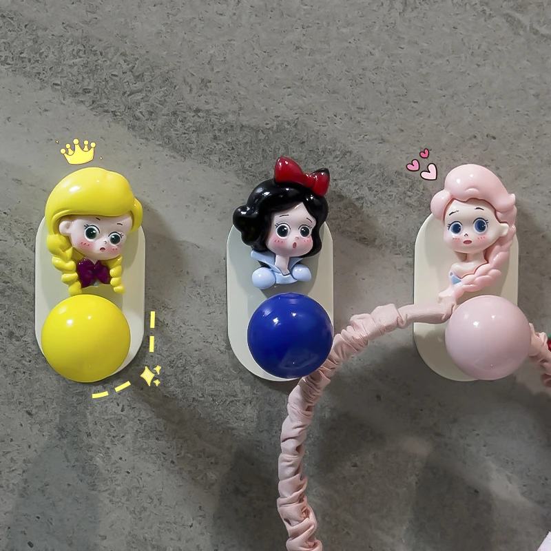 迪士尼发圈挂钩免打孔可爱创意卡通毛巾浴室架强力粘胶毛巾粘钩