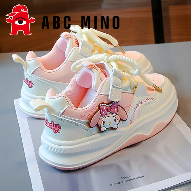 ABC MINO女童鞋2025新款秋季库洛米儿童板鞋中大童软底运动鞋女孩