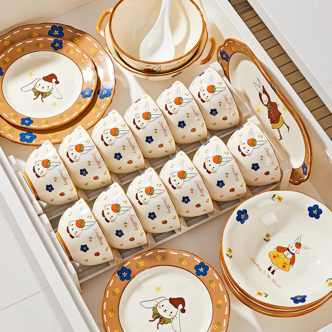 景德镇碗盘餐具套装家用2025新款网红乔迁新居碗盘套装礼盒新婚礼