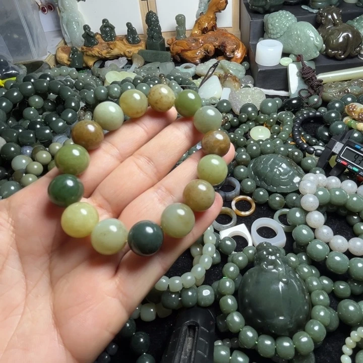 和田玉手串未镶嵌未*14