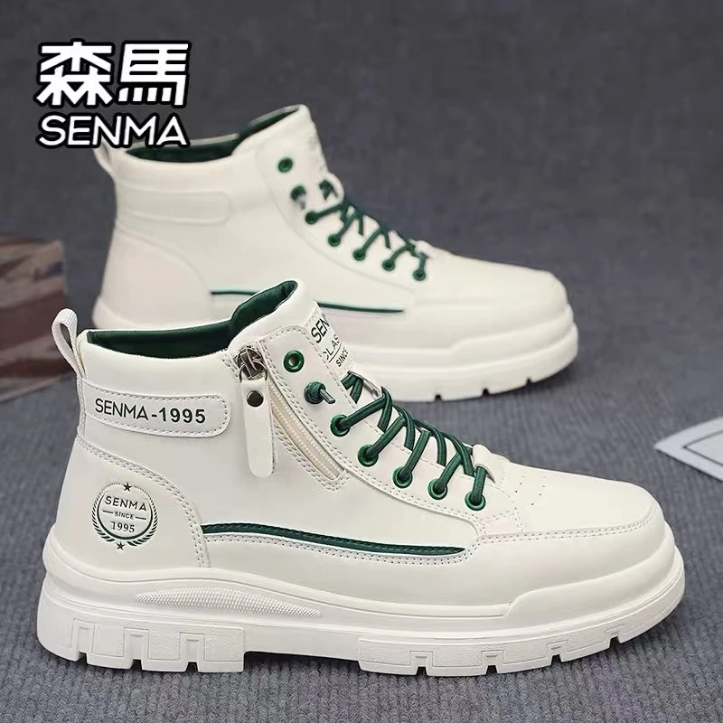 森马冬季马丁靴男款防滑耐磨高帮男士加绒棉鞋高颜值厚底工装男鞋