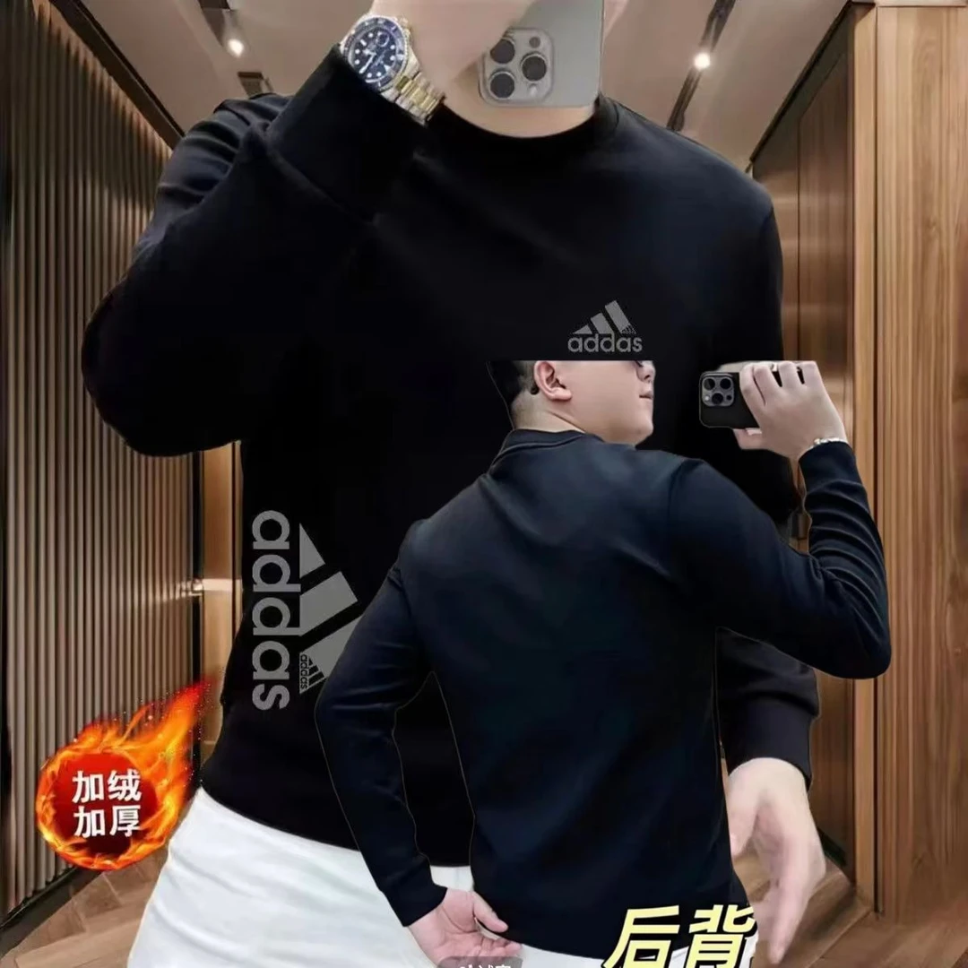 高端潮牌卫衣男款秋冬2025新款圆领运动休闲套头外套加绒加厚美式