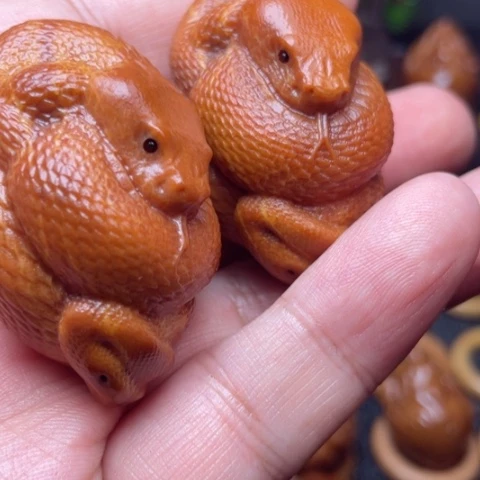 橄榄核手串/手链蛇手球一对3.3左右