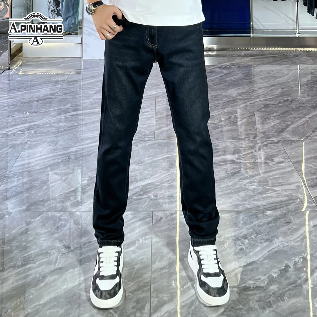 秋季新款男士水洗百搭休闲修身牛仔裤-33005