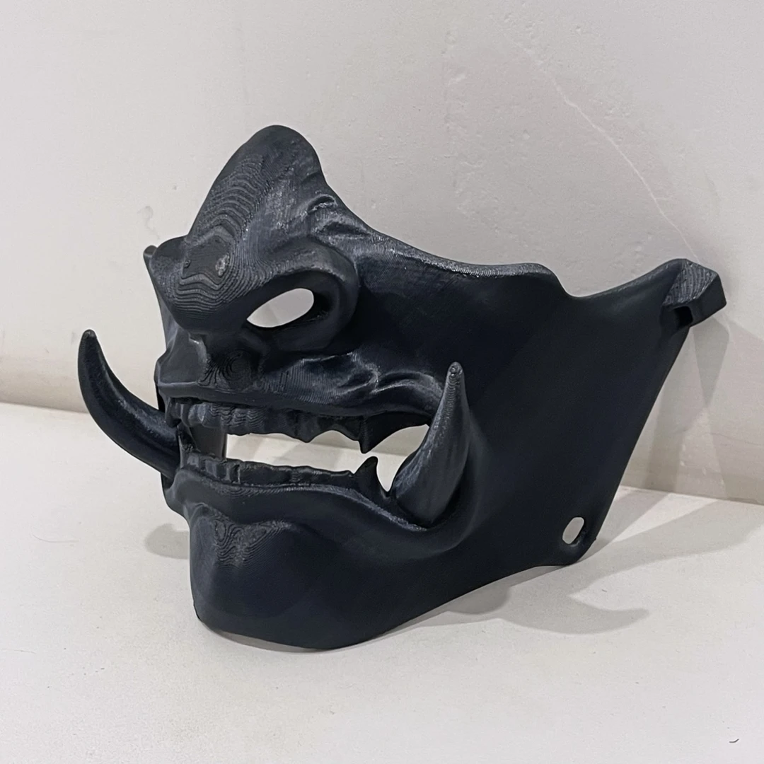 3d打印鬼面具半脸遮挡面部酷炫模型cosplay