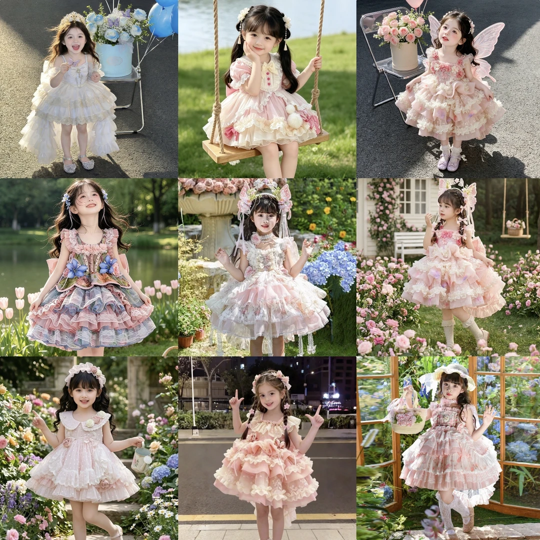 (S101-S699)苏西女小童洛丽塔公主裙夏季连衣裙花仙子洛丽塔裙子