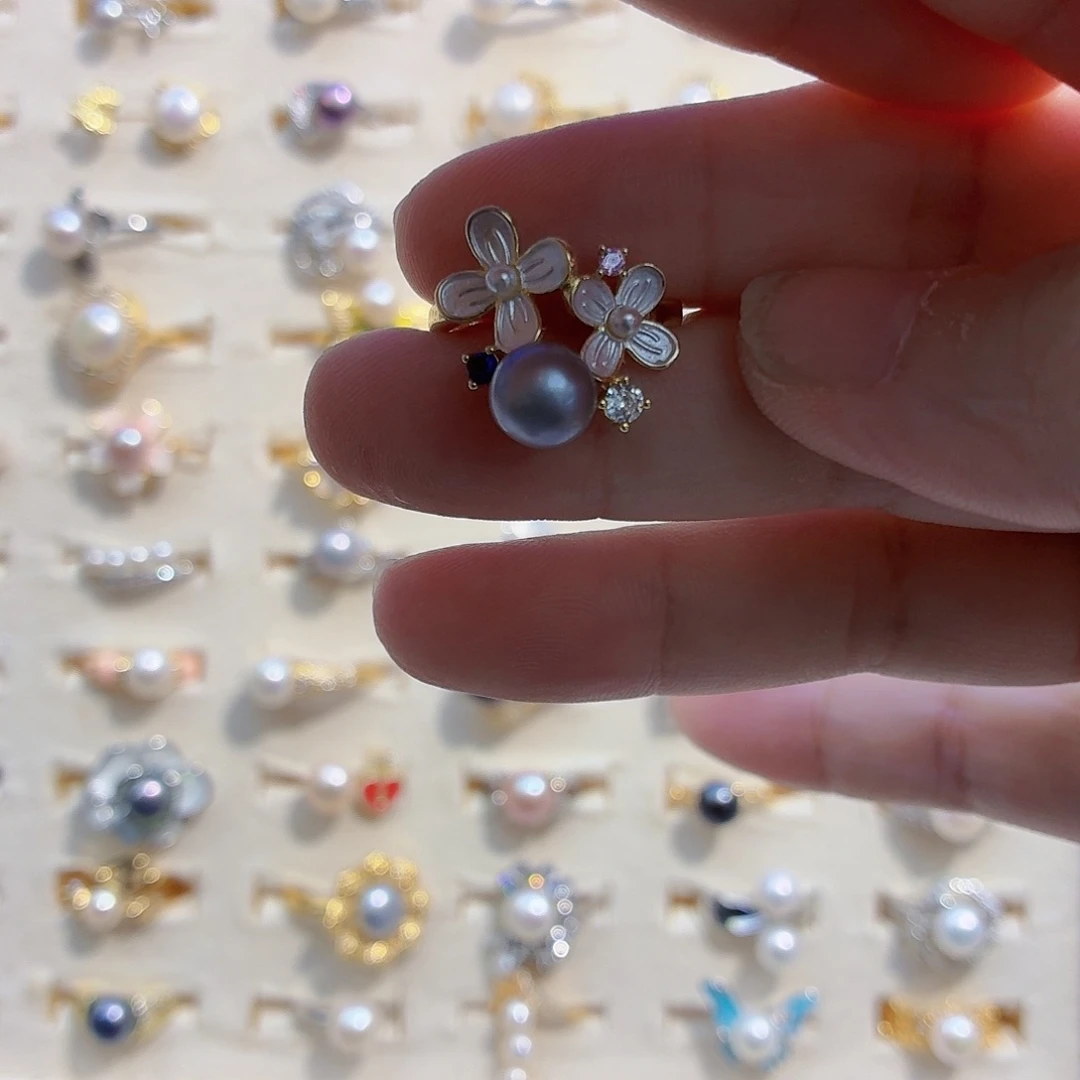 淡水珍珠合金耳饰