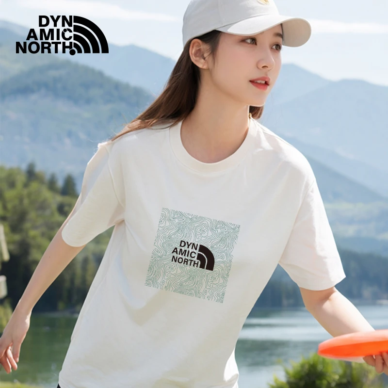 动感北面纯棉短袖t恤男士2025夏季户外新款休闲宽松大码半袖上衣