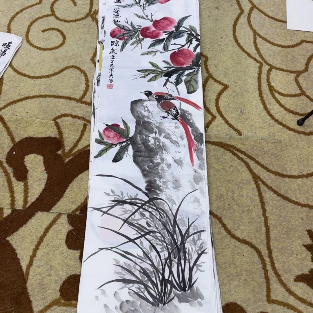 国画张叶秀四尺对开艺