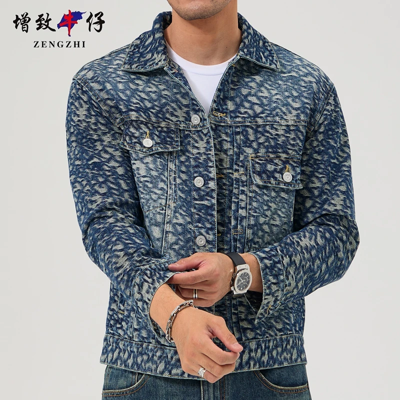 ZENGZHI/增致牛仔春季牛仔外套男士修身休闲衣服夹克潮牌个性时尚