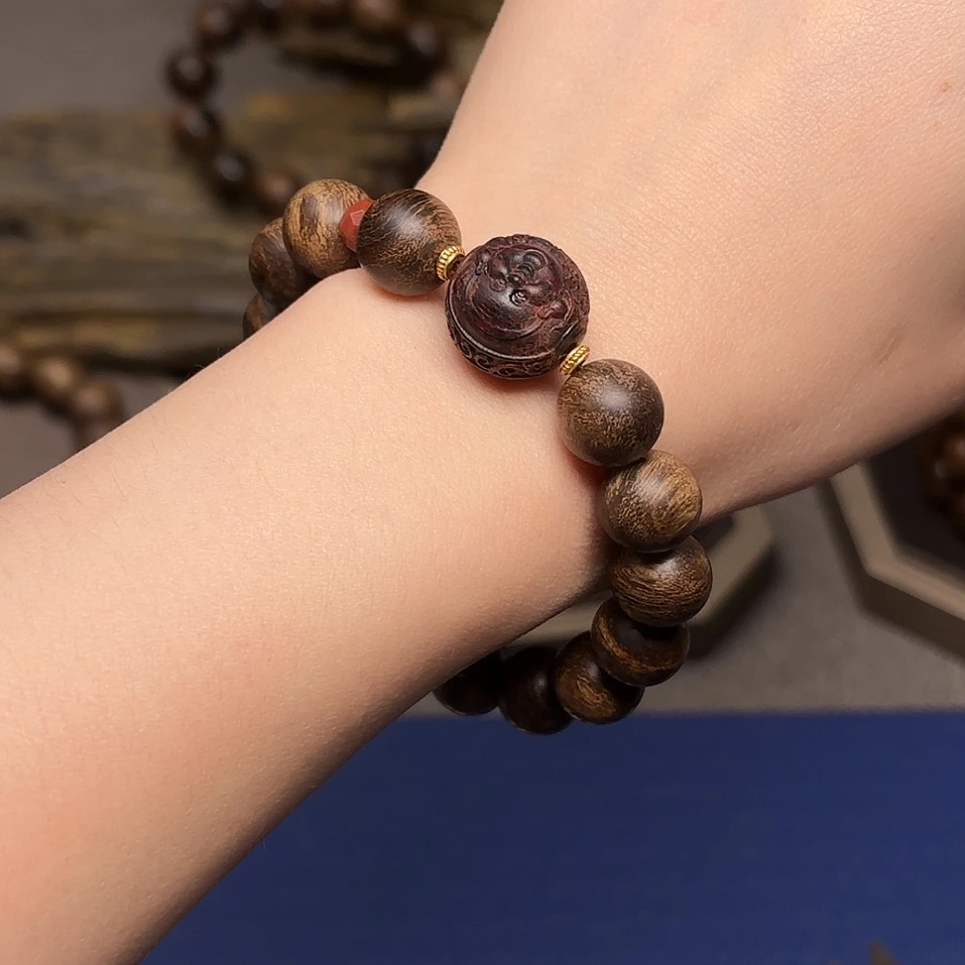 沉香手串越南芽庄紫棋楠帝王瘤疤1.2设计