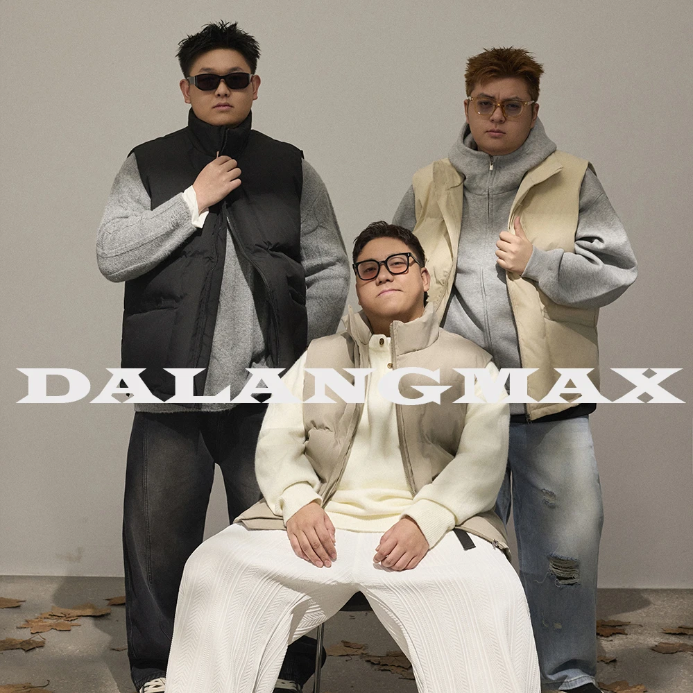 DALANGMAX【冬季叠穿】陈达浪大码男装无袖棉马甲加厚棉服坎肩外套