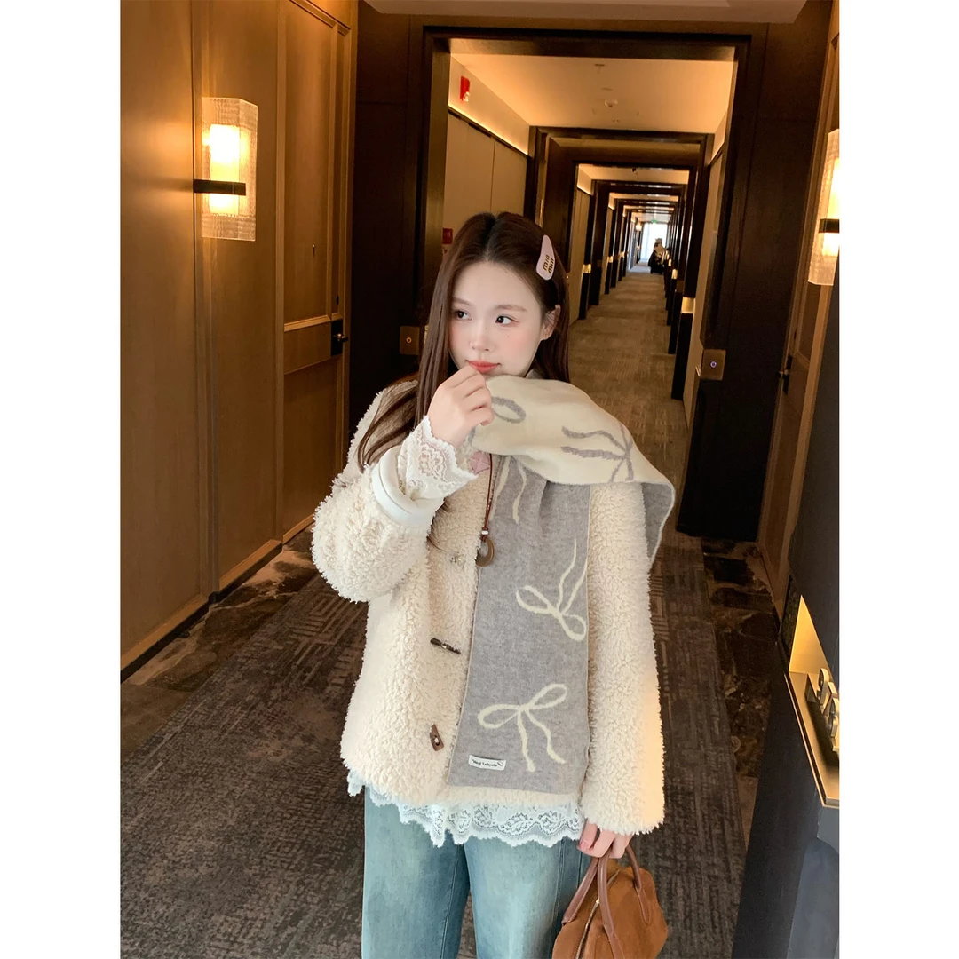 现货1183X大婉酱千千微胖定制 秋冬毛毛一体保暖外套正肩抗风上衣