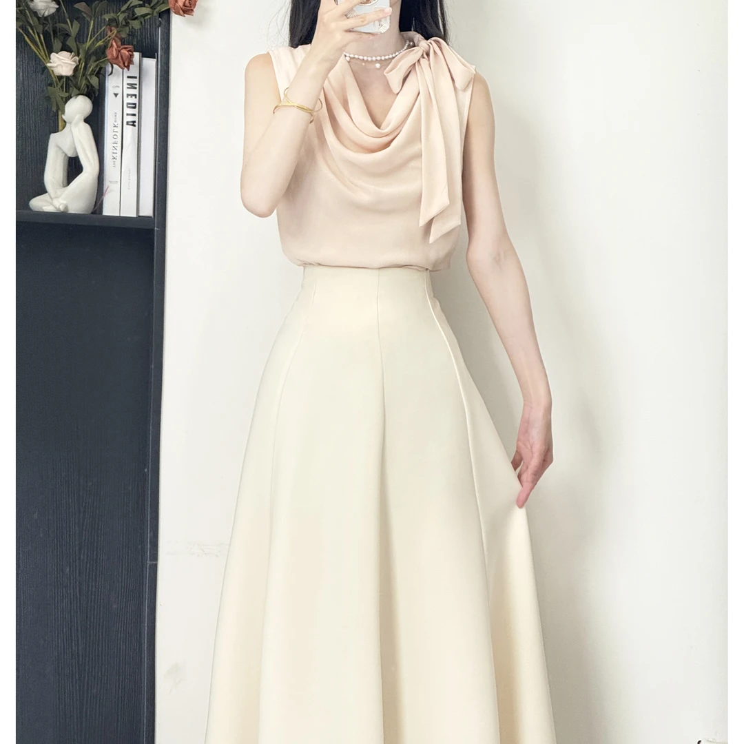 年终请沧25夏季新款女装气质收腰不规则上衣+半身裙 10445 QC