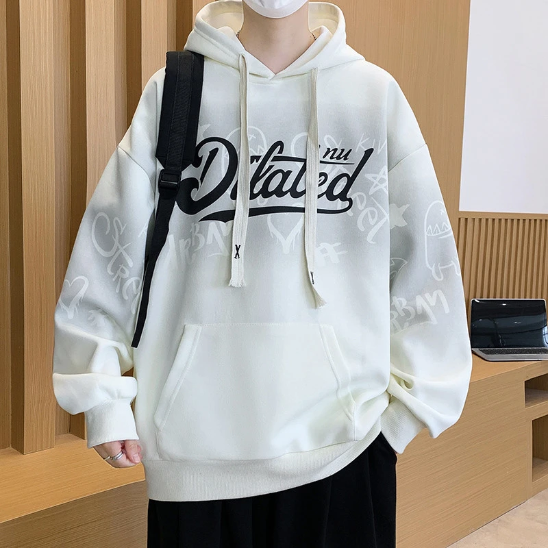 男生春秋季新款潮流百搭连帽卫衣初高中学生大童运动休闲打底上衣
