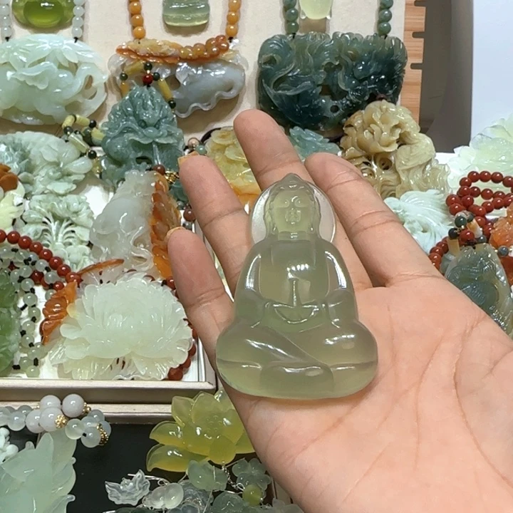 蛇纹石玉未镶嵌吊坠老*財