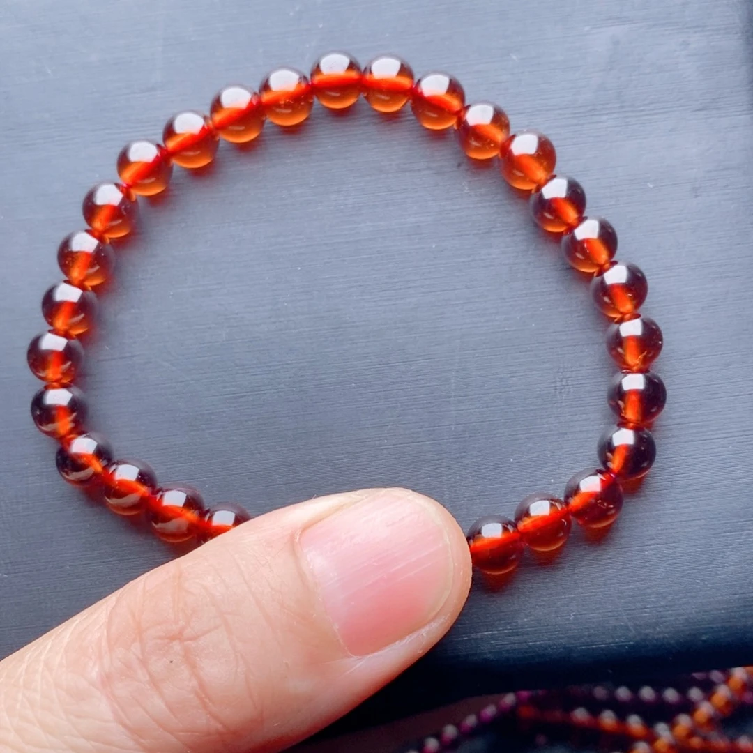 简***素未镶嵌手链石榴石天然保真大漏