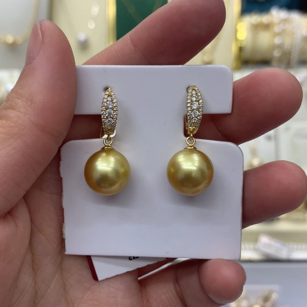 海水珍珠耳饰18K金镶嵌丨*姐