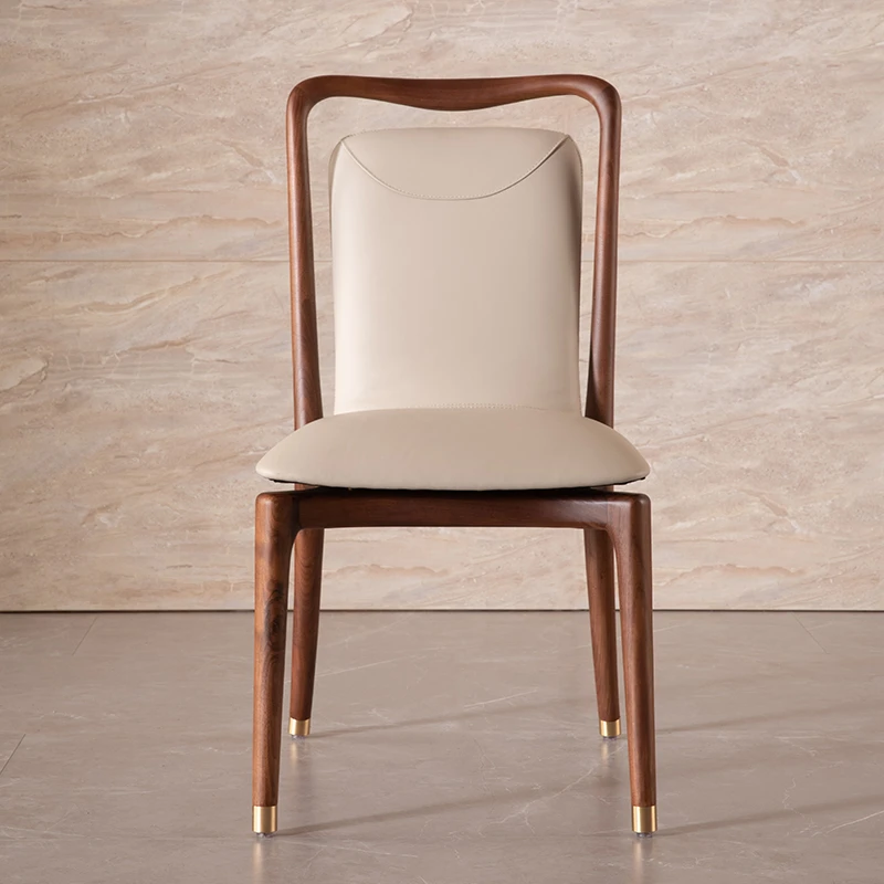 【北美黑胡桃木】 实木软包餐椅创意椅北欧简约家用餐厅椅子（ZB）