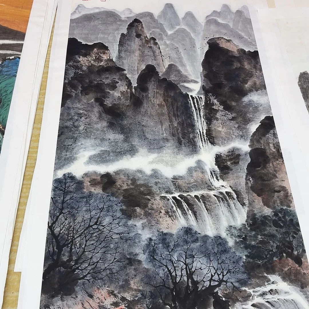 心***剑国画四尺整纸手绘作品