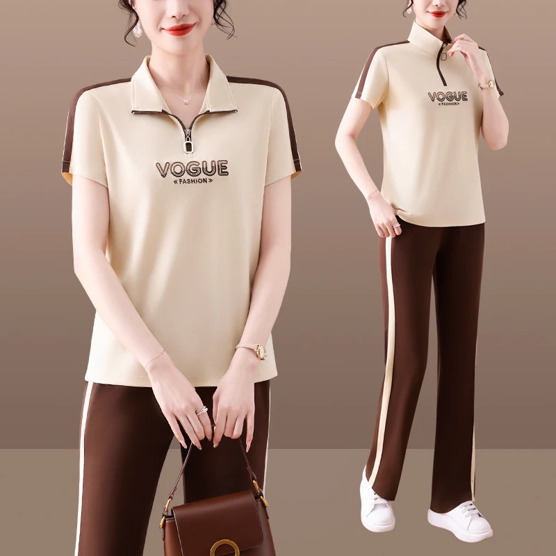 2025夏季运动服时尚显瘦薄款宽松夏装夏季大码休闲运动套装休闲服