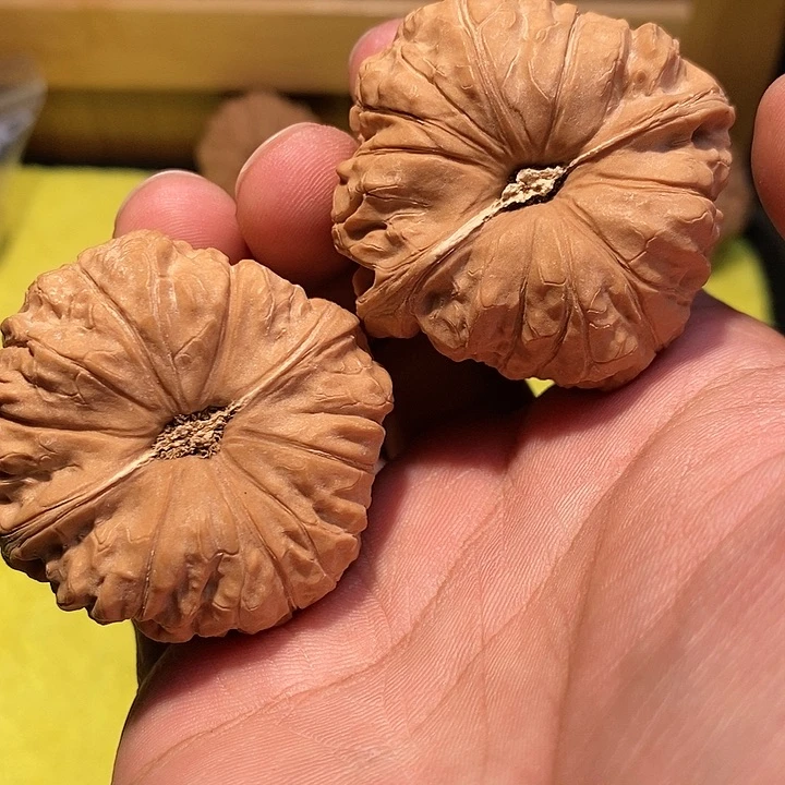 文玩核桃把件用****军南瓜墩46有点水尖