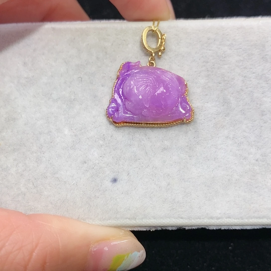 苏纪石（舒俱来）18K金镶嵌吊坠(不含链)