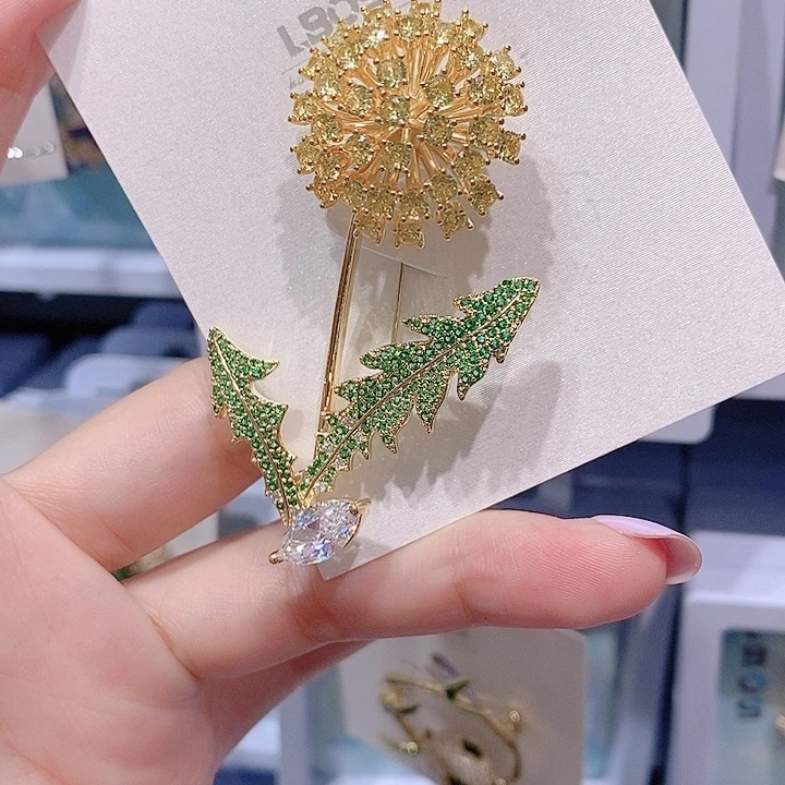 锆石铜合金向日葵胸针 新款
