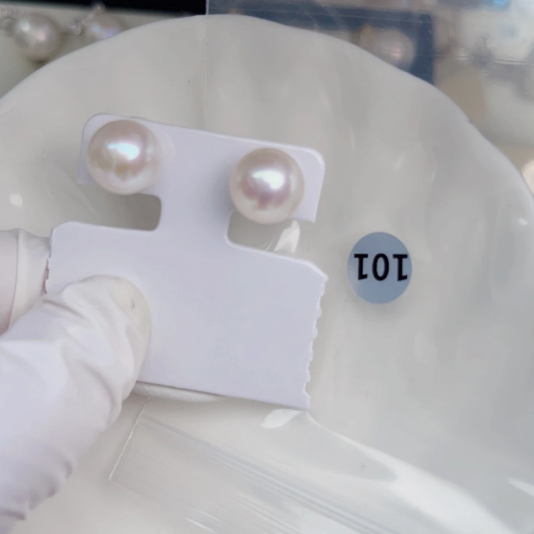 耳饰银S925镶嵌拼合珍珠（马贝珠）