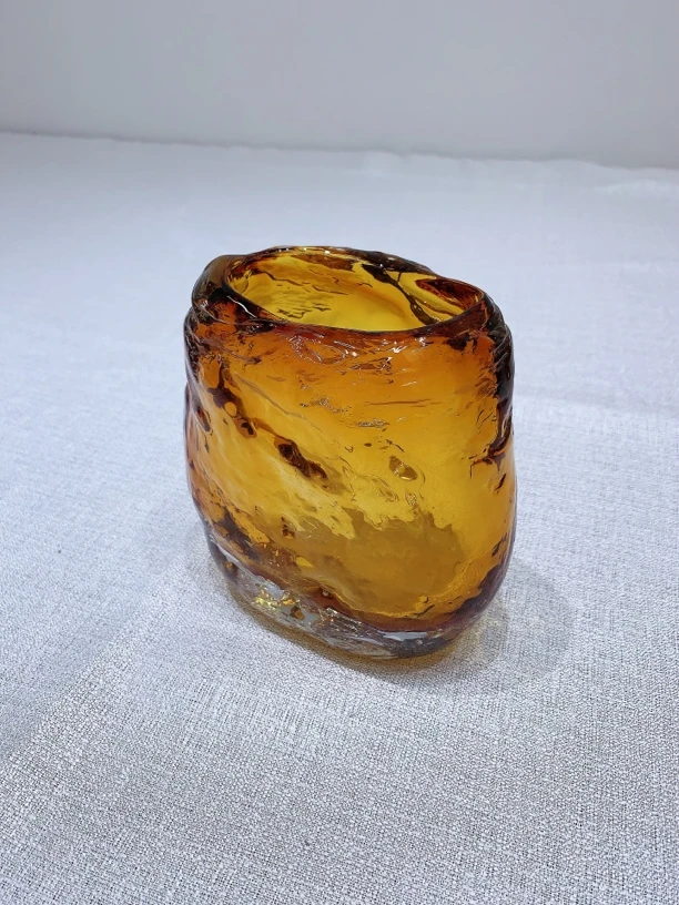 琉璃琥珀色花瓶轻奢艺术摆件客厅茶几电视柜可水培插花花器装饰品