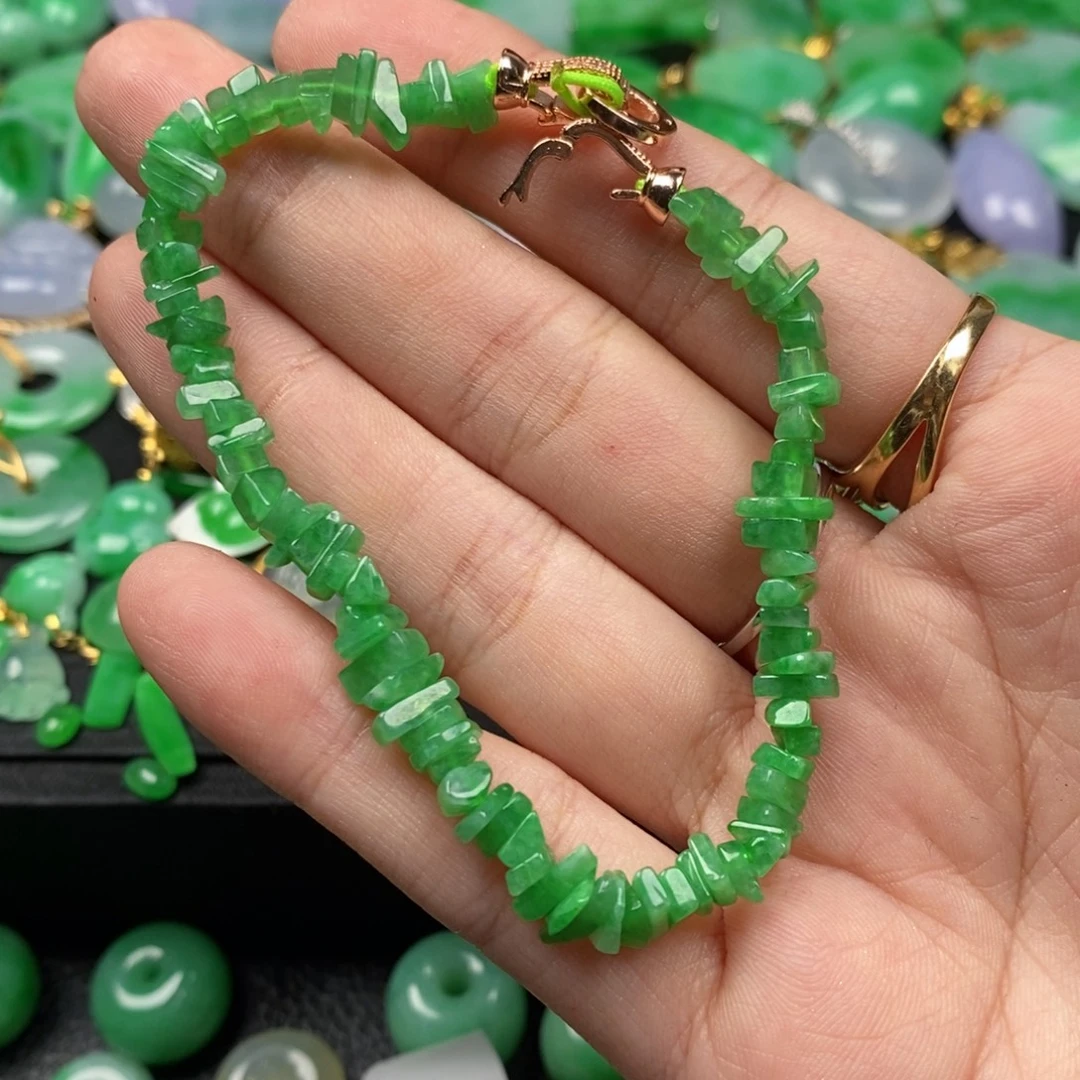 喜***~翡翠未镶嵌手链翡翠