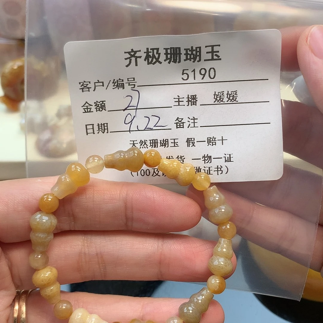 未镶嵌手串硅化珊瑚（珊瑚玉）筱*丁