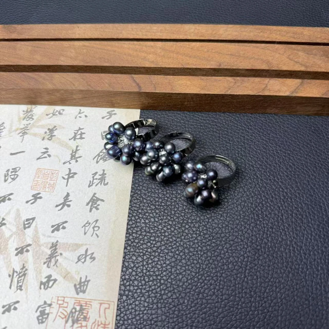 天然淡水珍珠精美戒指-k458-多样性发一