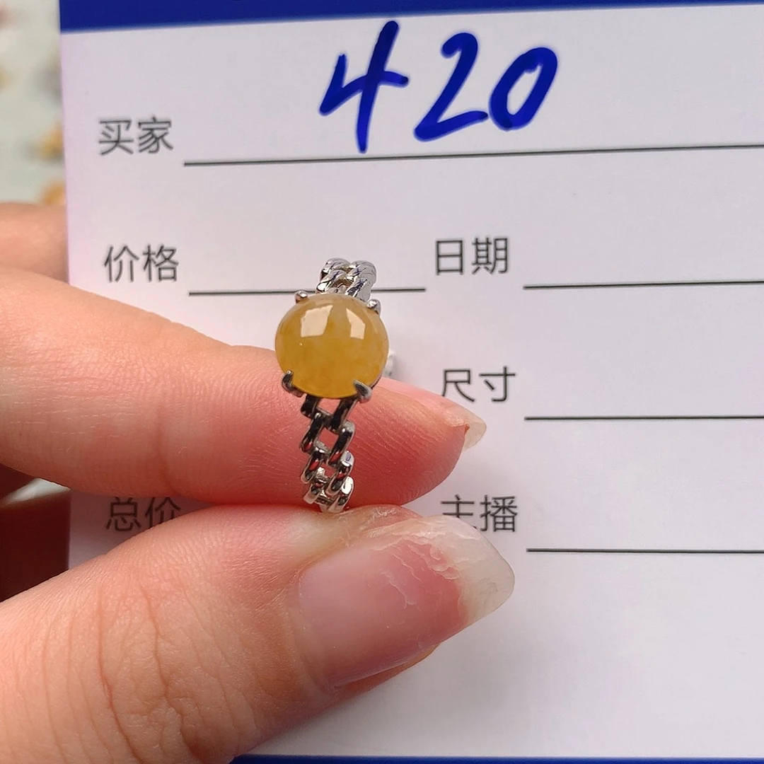 翡翠戒指银S925镶嵌