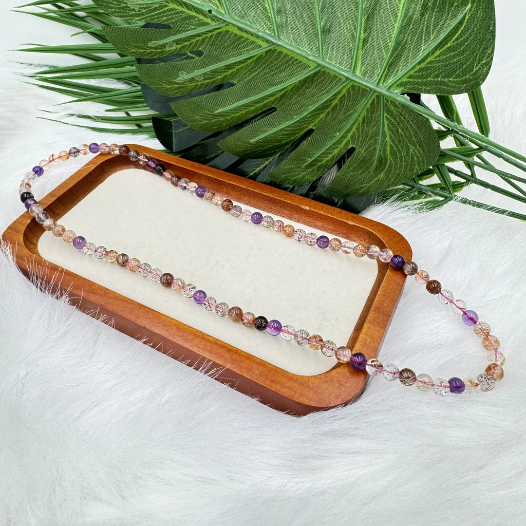 s45纯天然水晶黑金超七【三圈】多样发其一