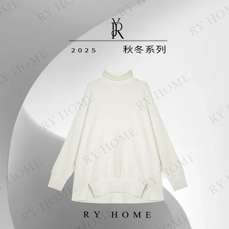 【容雨RYHOME】天丝慕斯绒净版高领长袖针织T恤253T2202