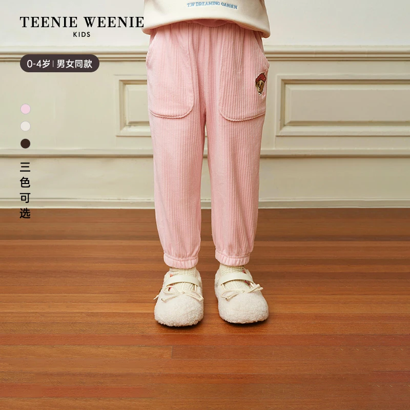TeenieWeenieBaby小熊童装25年秋冬加绒雪尼尔裤子T0TM258T91I