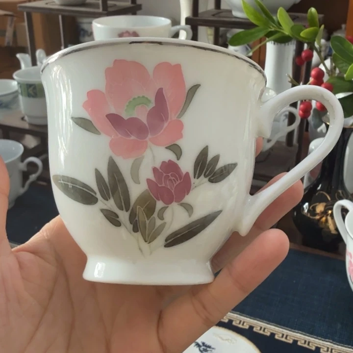 醴陵釉下手绘咖啡杯微瑕