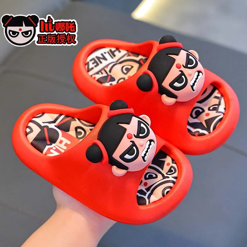 夏季哪吒儿童凉拖鞋防滑软底室内洗澡亲子小孩小男孩潮款凉拖透气